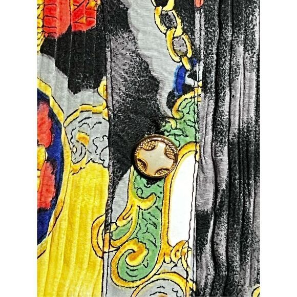 Vintage Viscanza Pleated Blouse Long Sheer Sleeves Size Large - Picture 4 of 5